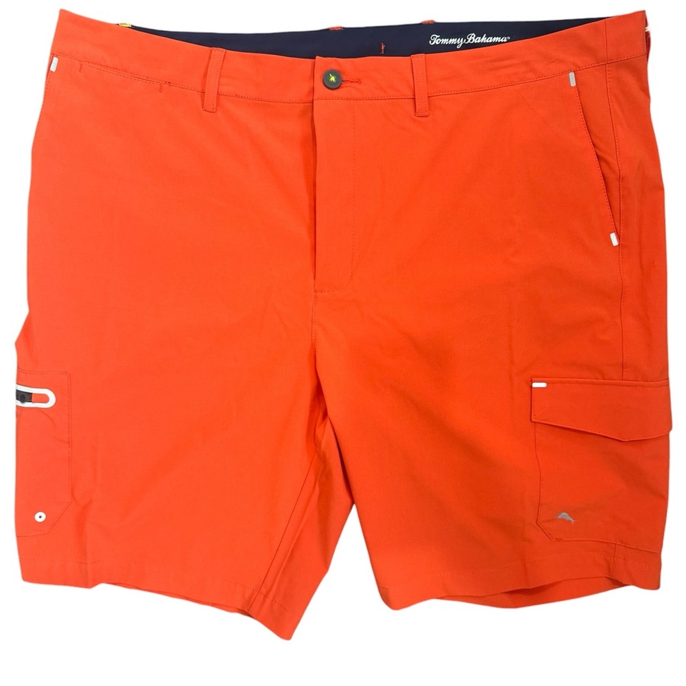 NWT Tommy Bahama Cayman Isles IslandZone® 10-Inch Cargo Shorts blazing orange 42